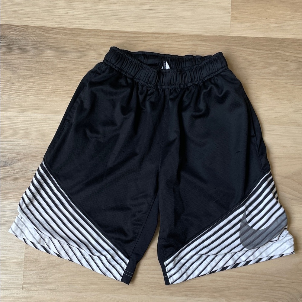 Nike Boys' Black & White Athletic Shorts - Size S